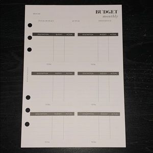 Cloth & Paper | Finance & Budget Inserts